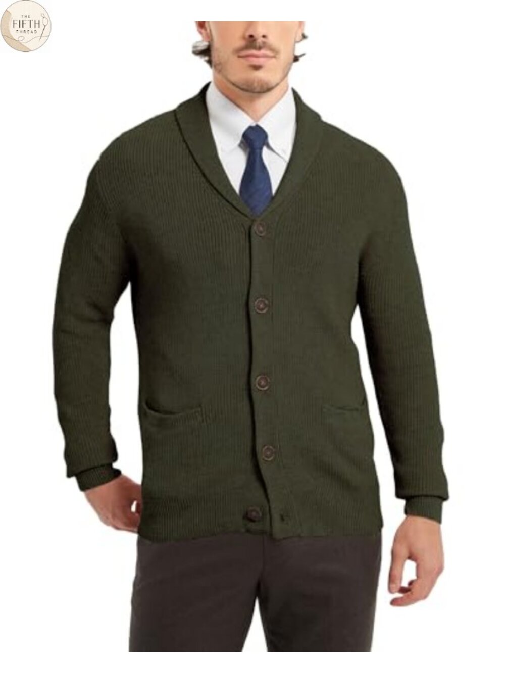 Wool Blend Shawl Collar Cardigan Button Down Knitwear